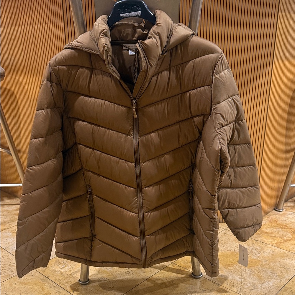 NWT Charter Club Brown Puffer Jacket